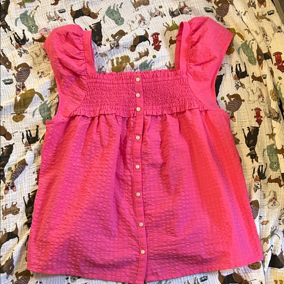 Old Navy Tops - Old Navy Bright Pink Button-Down Blouse
